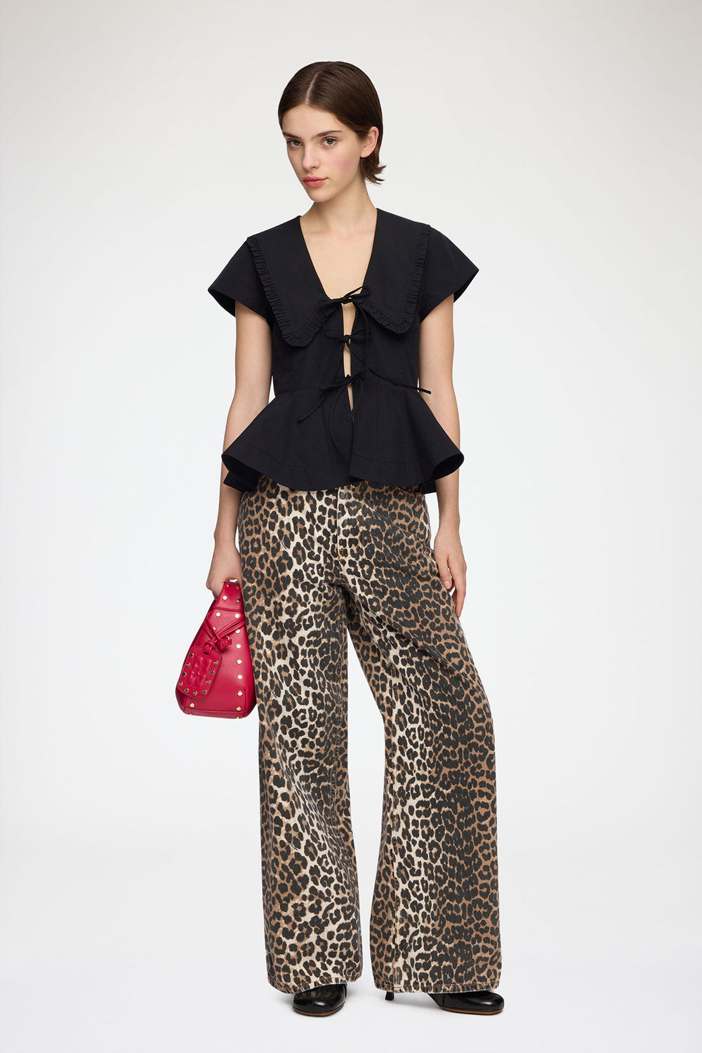 GANNI Discount Blouse in Cotton Poplin