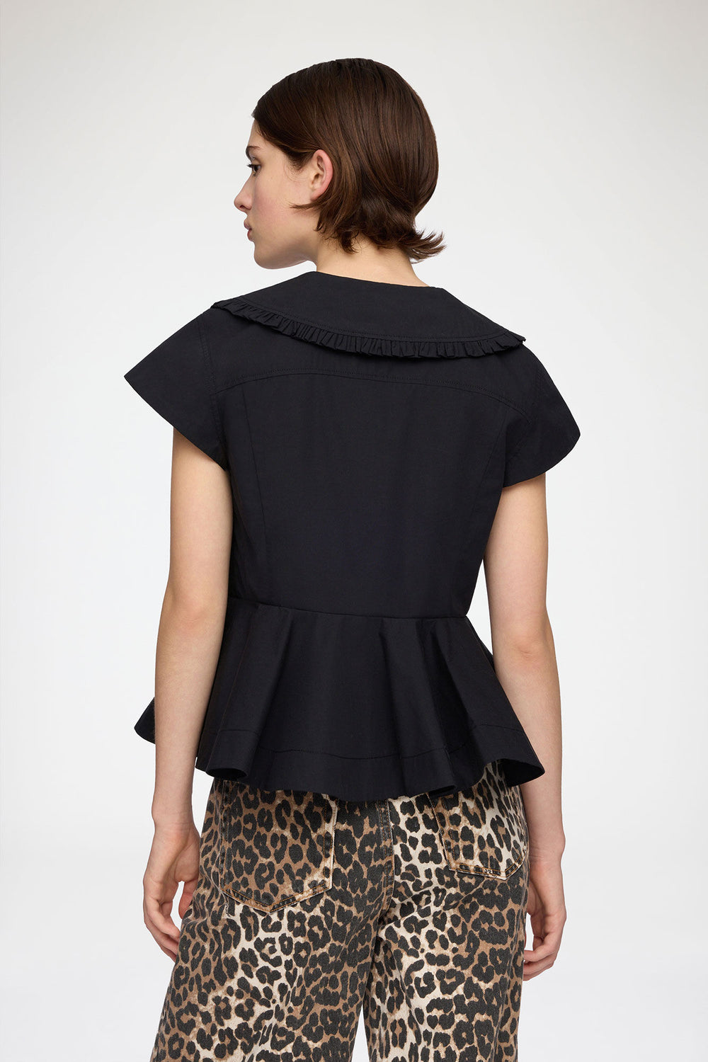 GANNI Discount Blouse in Cotton Poplin
