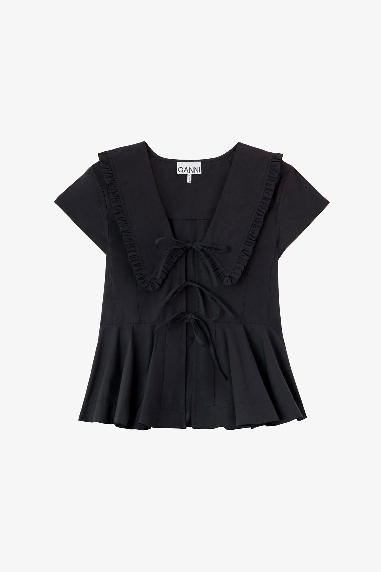GANNI Discount Blouse in Cotton Poplin