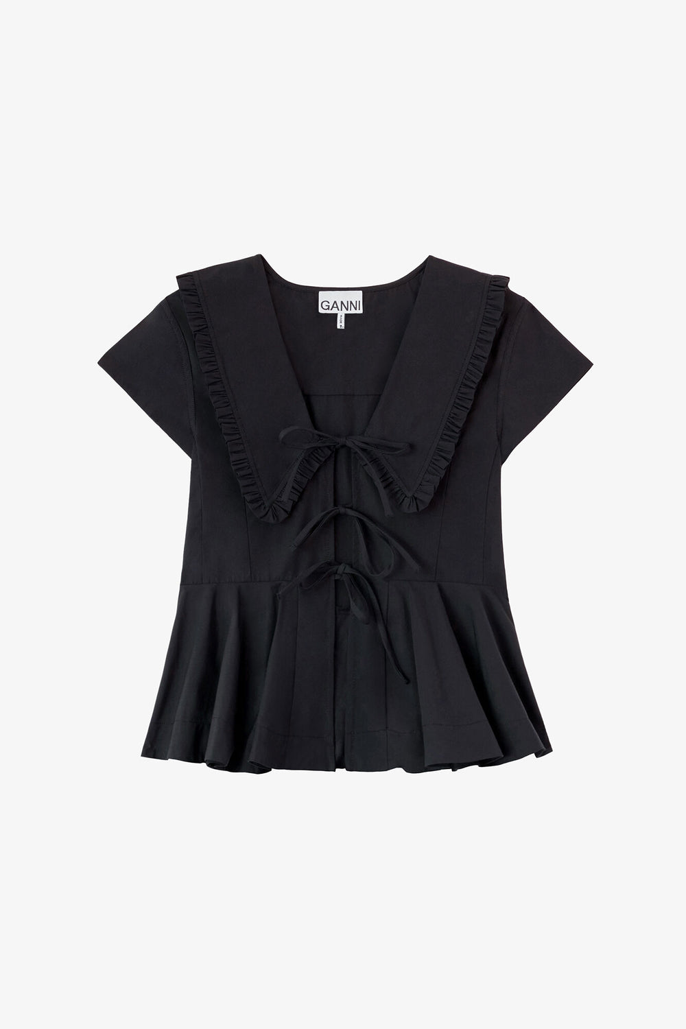 GANNI Discount Blouse in Cotton Poplin