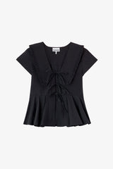 GANNI Discount Blouse in Cotton Poplin