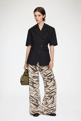 GANNI On Sale Blazer in Black Cotton Tailoring