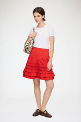 GANNI Outlet Skirt in Red Cotton