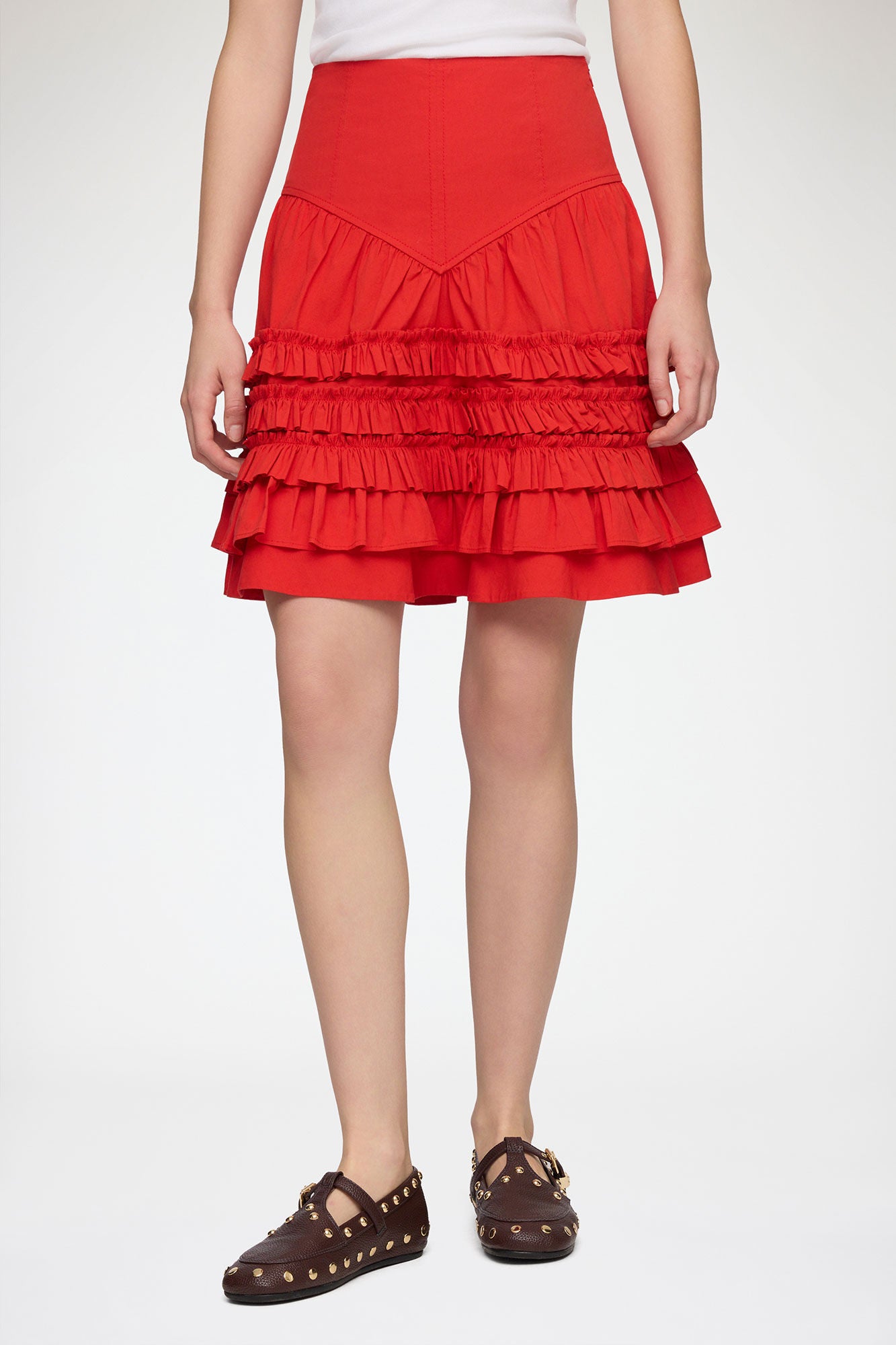 GANNI Outlet Skirt in Red Cotton