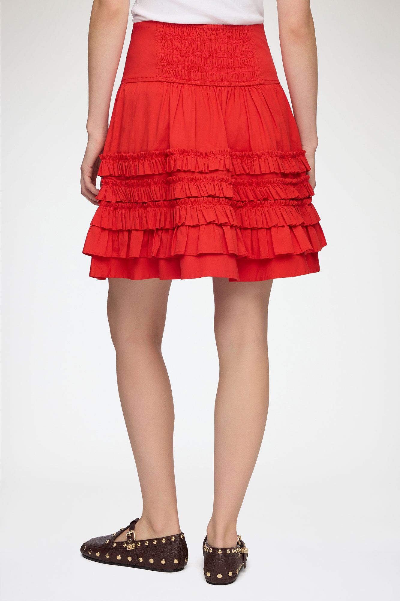 GANNI Outlet Skirt in Red Cotton