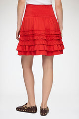 GANNI Outlet Skirt in Red Cotton