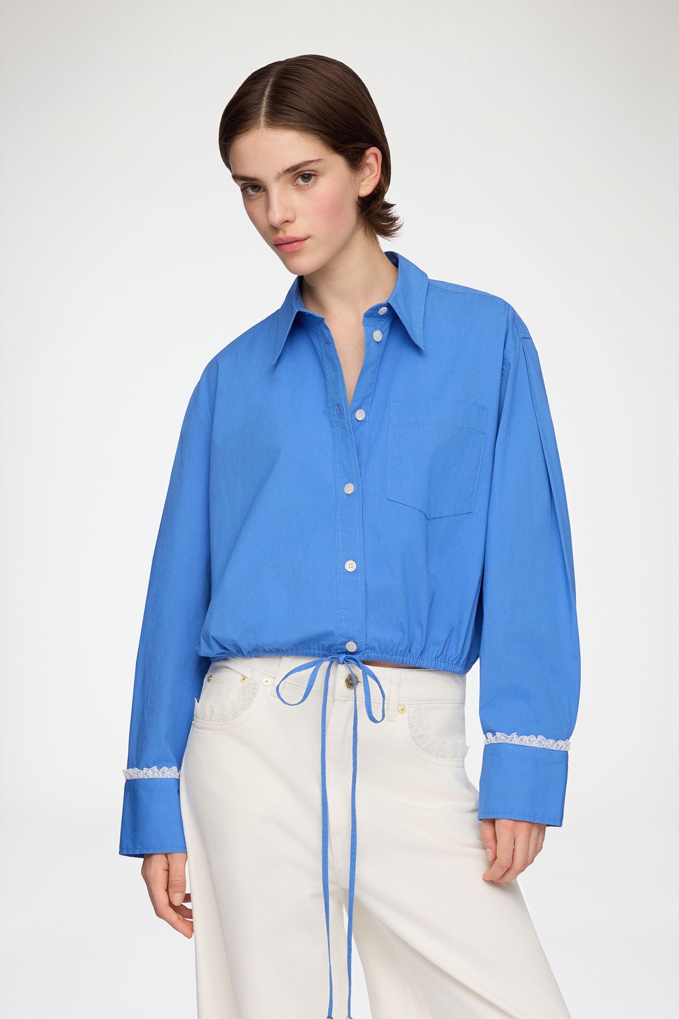 GANNI Hot Sale Shirt in Blue Cotton
