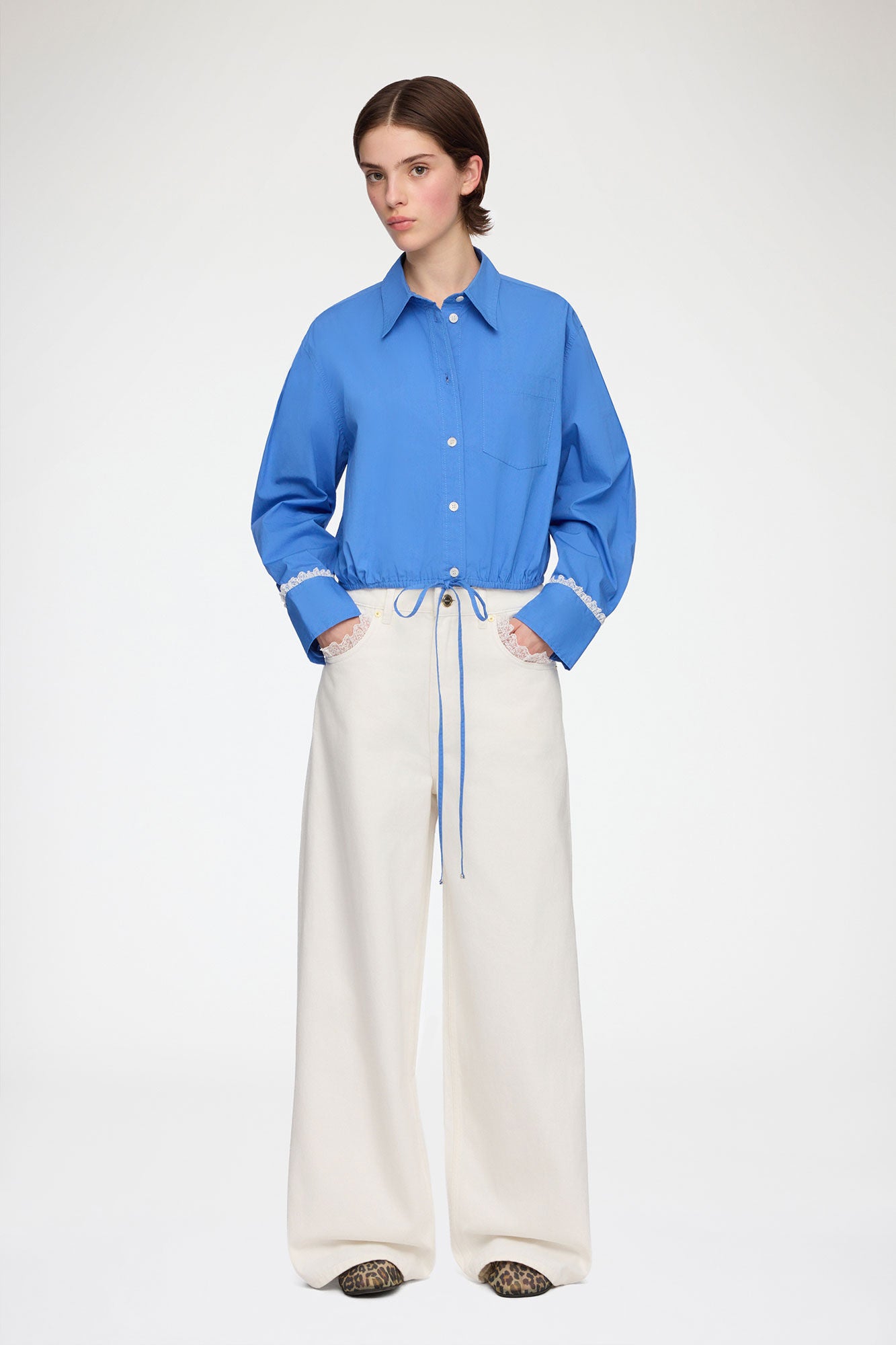 GANNI Hot Sale Shirt in Blue Cotton
