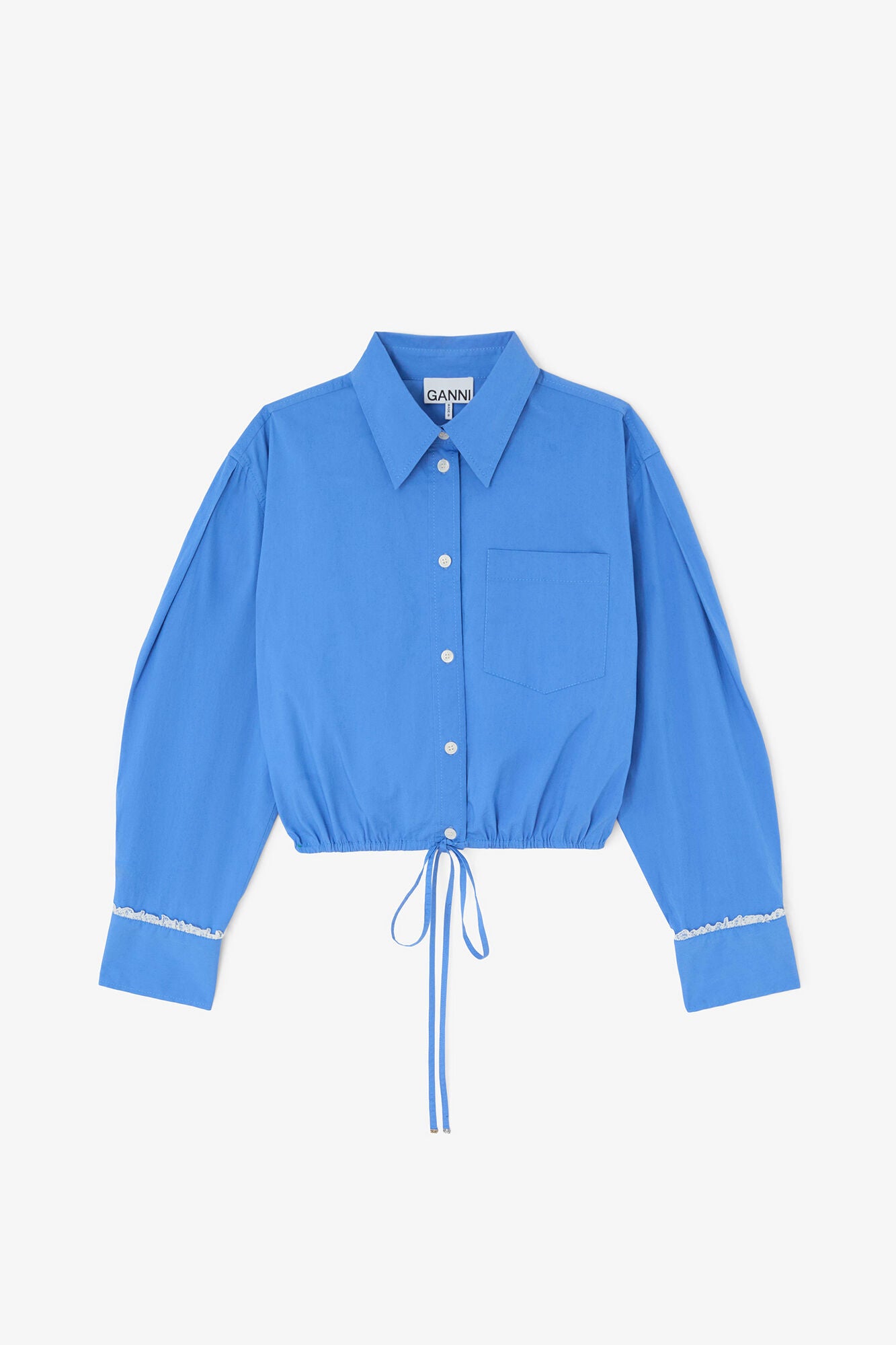 GANNI Hot Sale Shirt in Blue Cotton