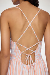 GANNI New Dress in Striped Linen