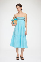 GANNI Online Convertible Skirt in Blue Check