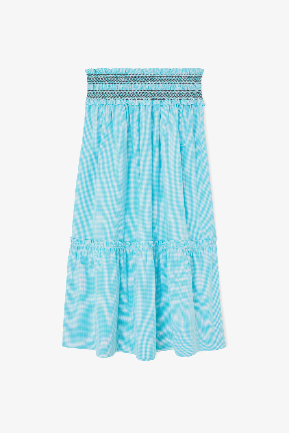 GANNI Online Convertible Skirt in Blue Check