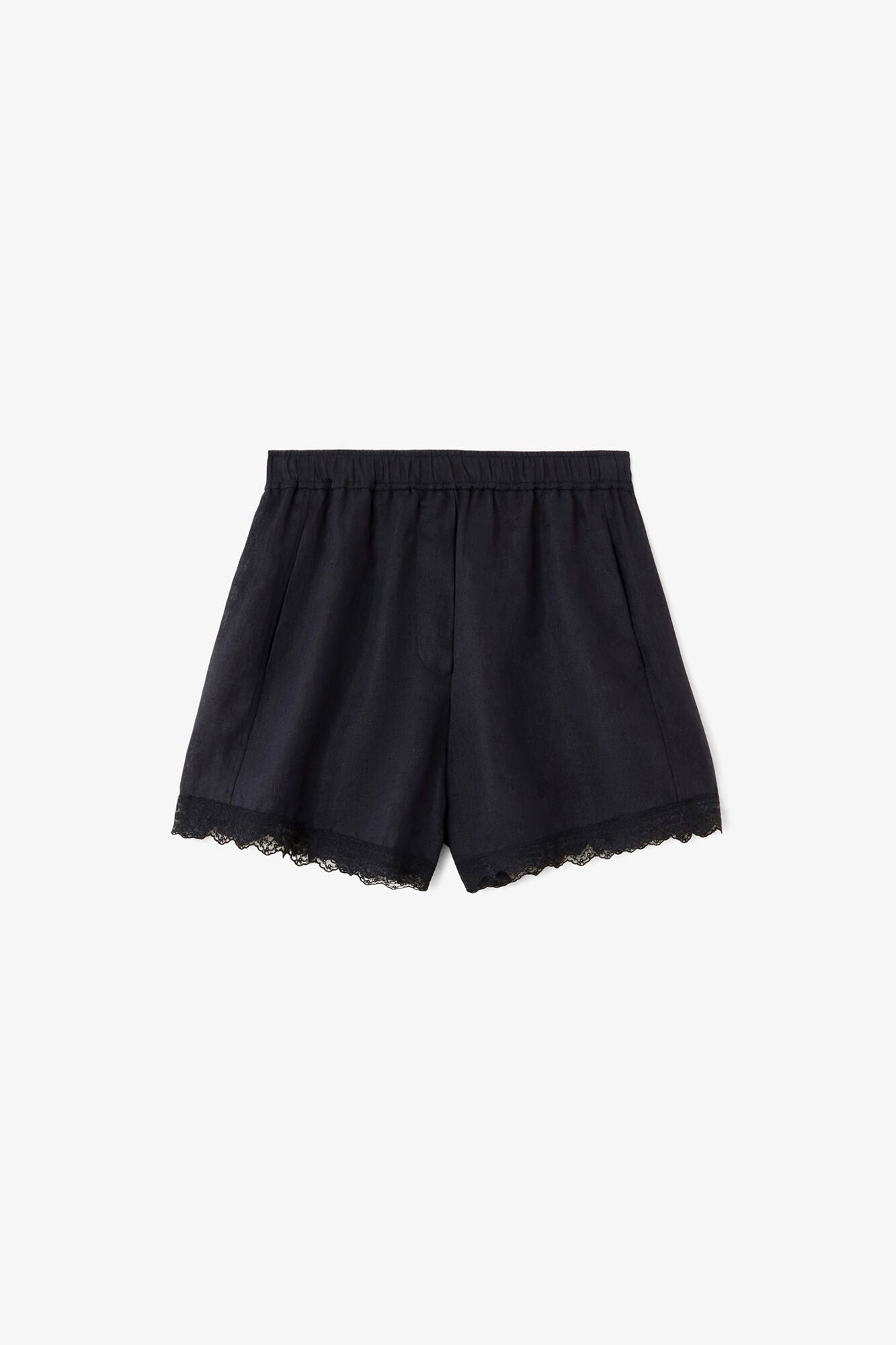GANNI On Sale Shorts in Black Linen