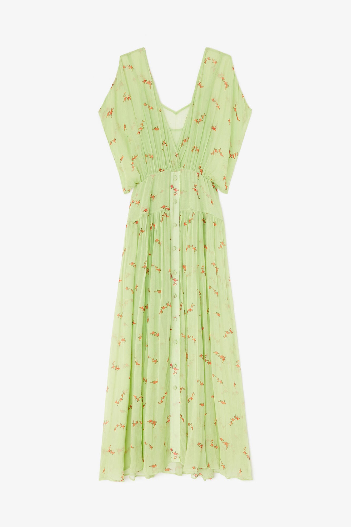 GANNI Outlet Dress in Green Silk
