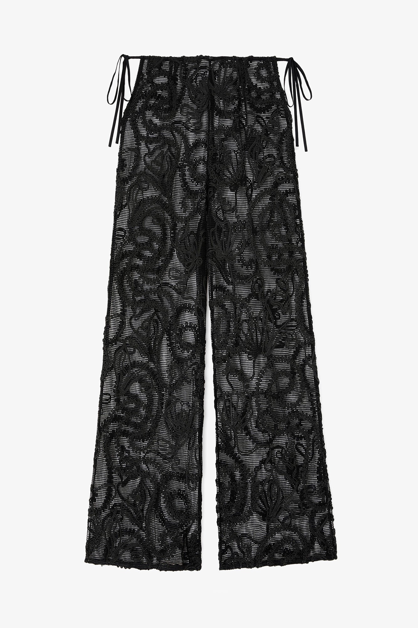 GANNI New Pants in Black Net