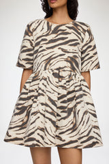 GANNI Discount Dress in Zebra Denim