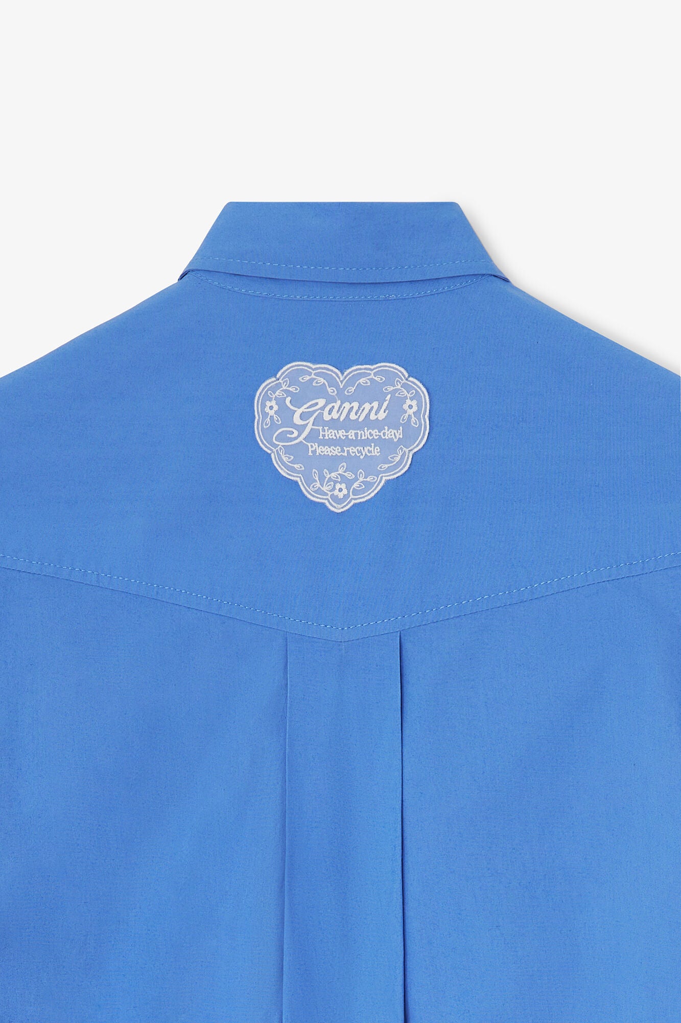 GANNI Outlet Shirt Dress in Blue Cotton