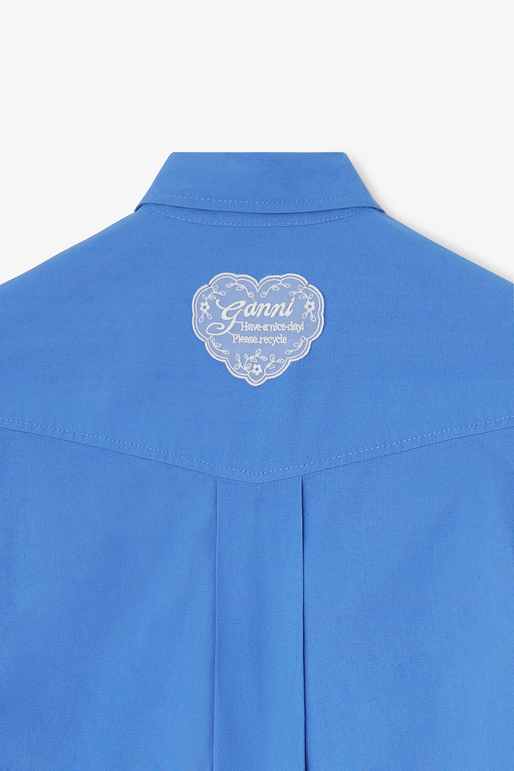 GANNI Outlet Shirt Dress in Blue Cotton