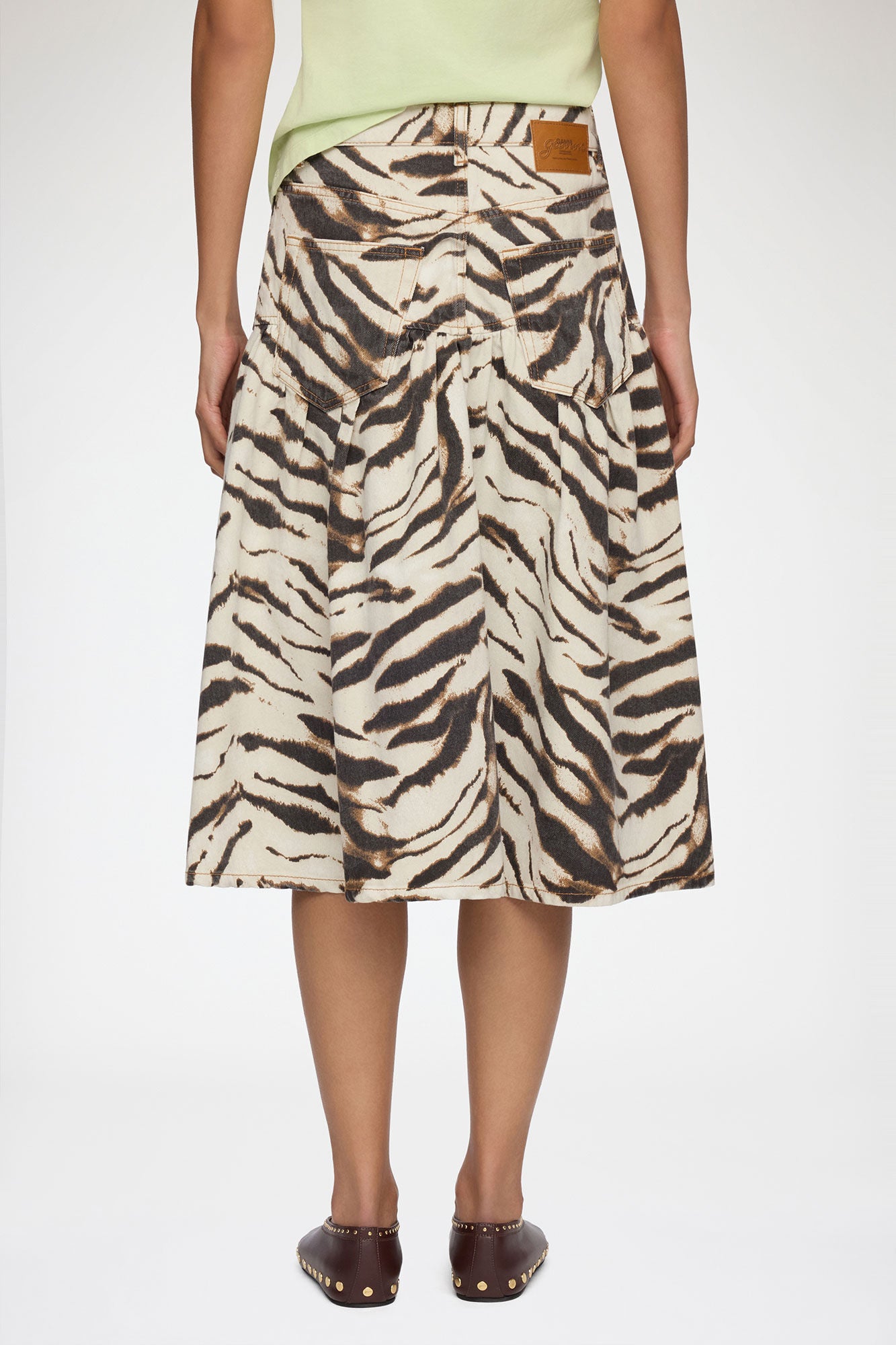 GANNI Hot Sale Skirt in Printed Denim