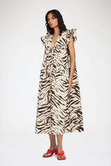 GANNI New Dress in Printed Cotton
