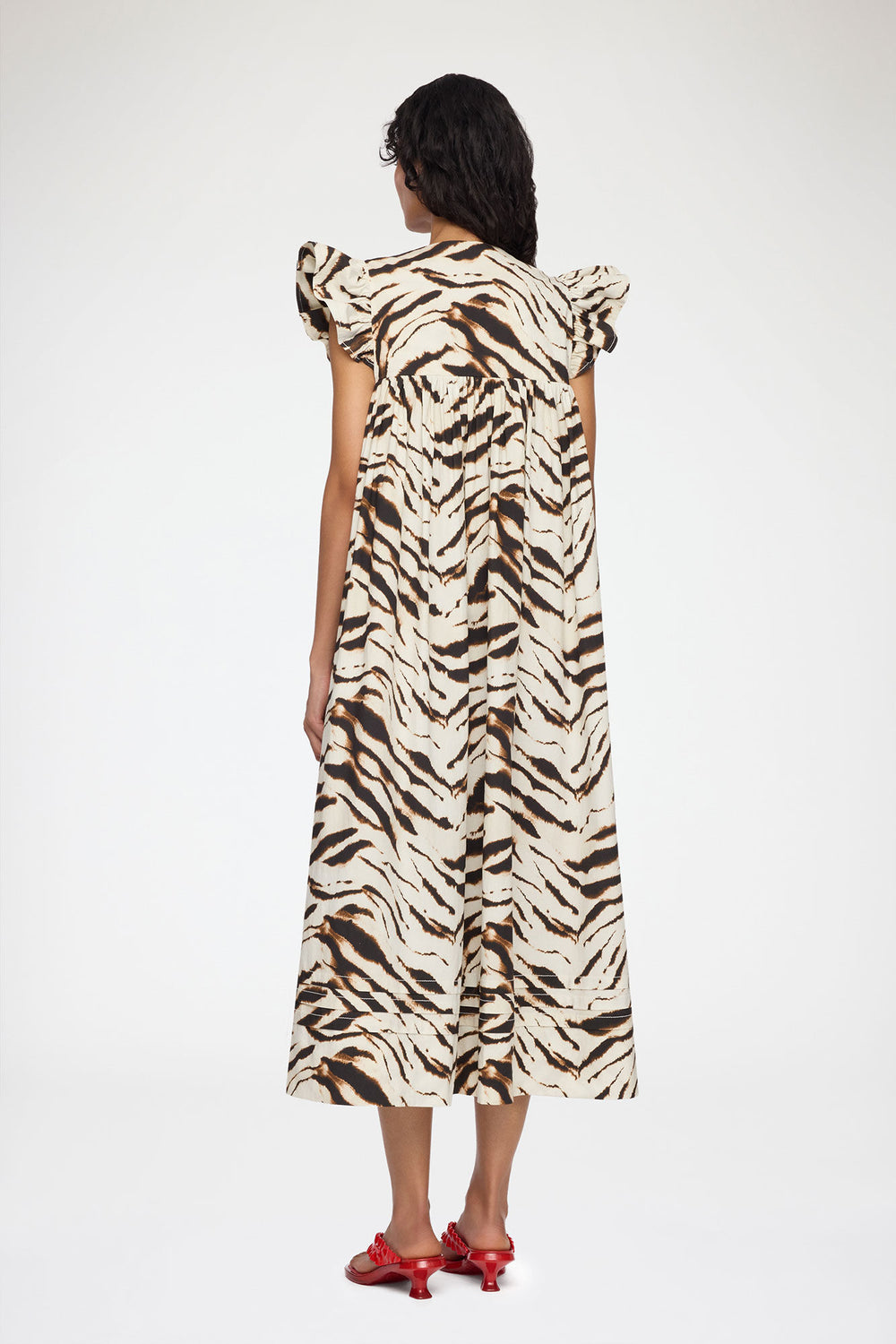 GANNI New Dress in Printed Cotton