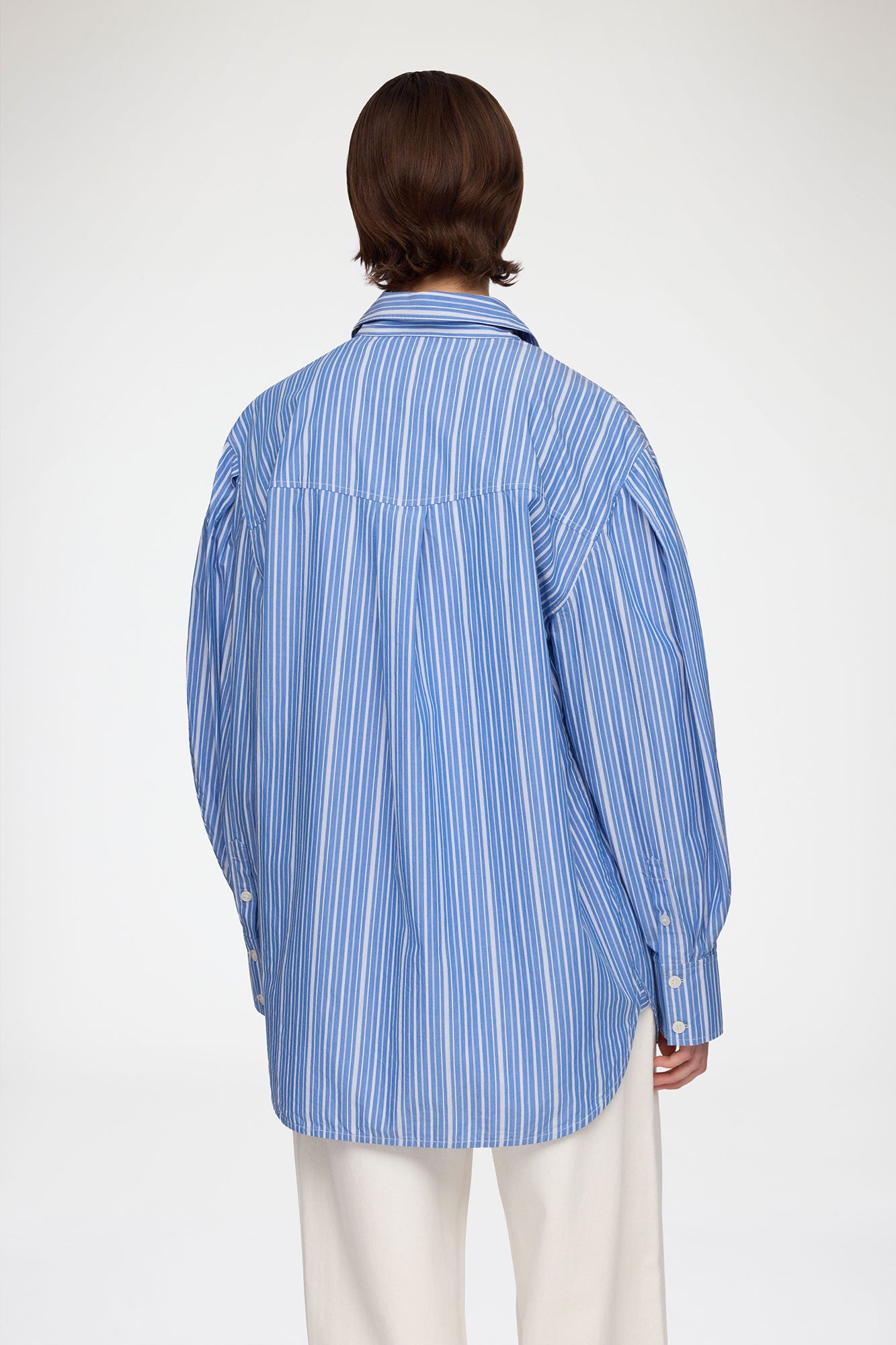 GANNI us Shirt in Striped Cotton