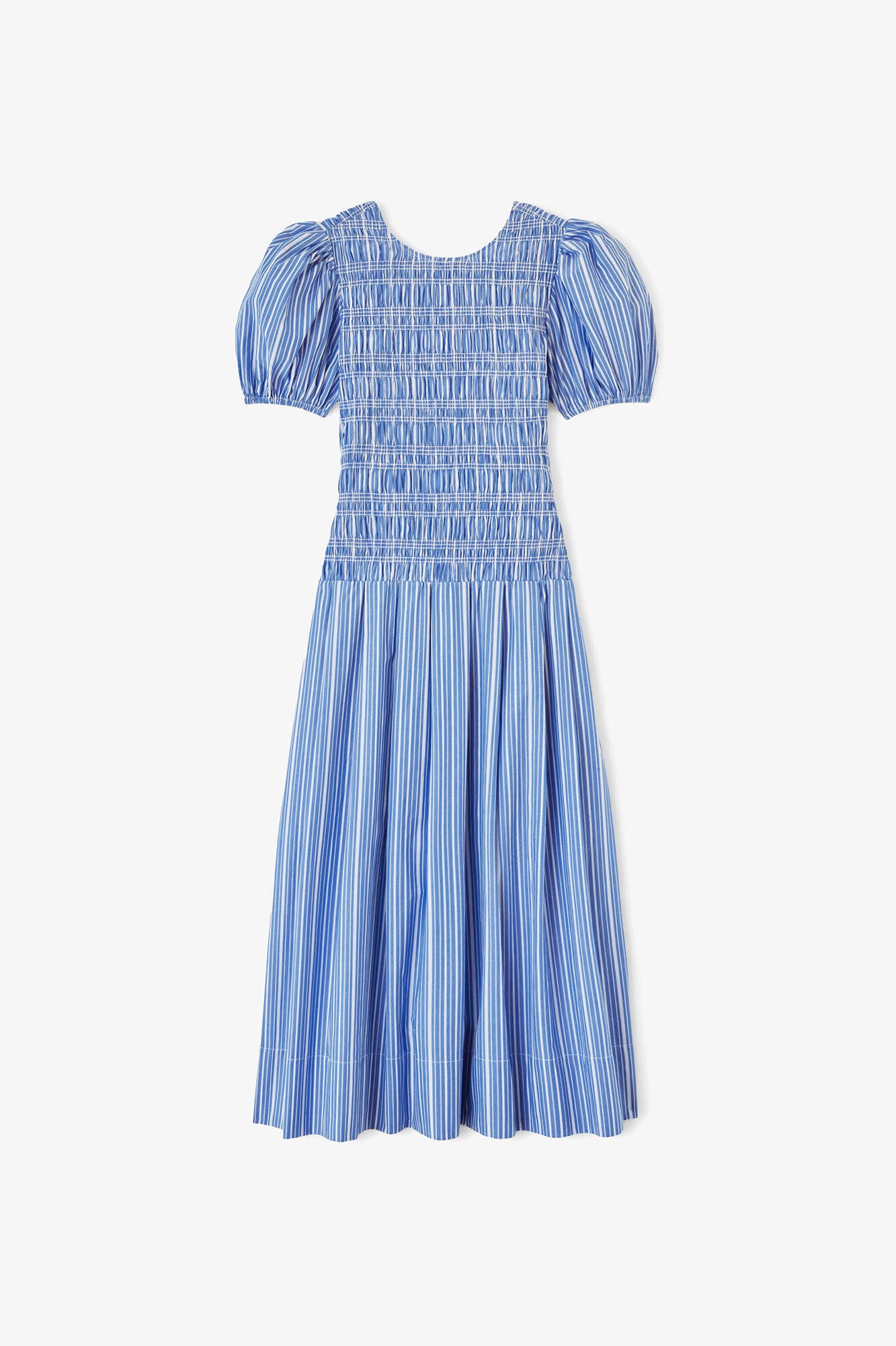 GANNI Sale Dress in Striped Cotton