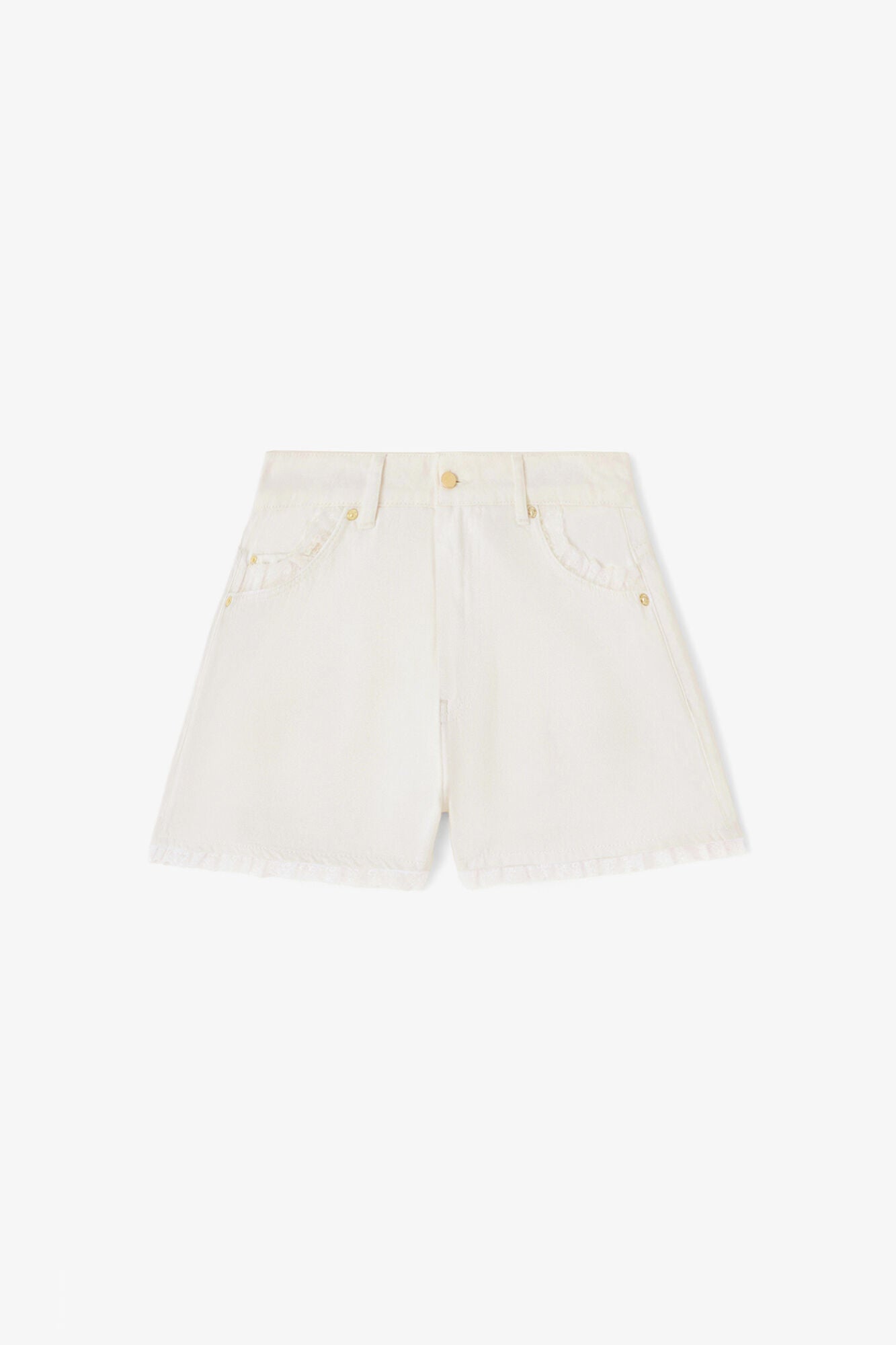 GANNI On Sale Shorts in White Denim