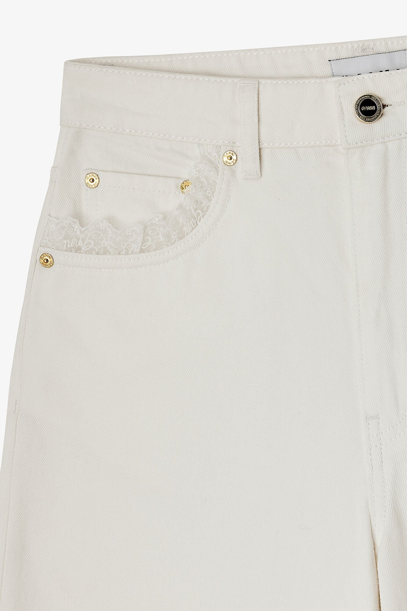 GANNI On Sale Shorts in White Denim
