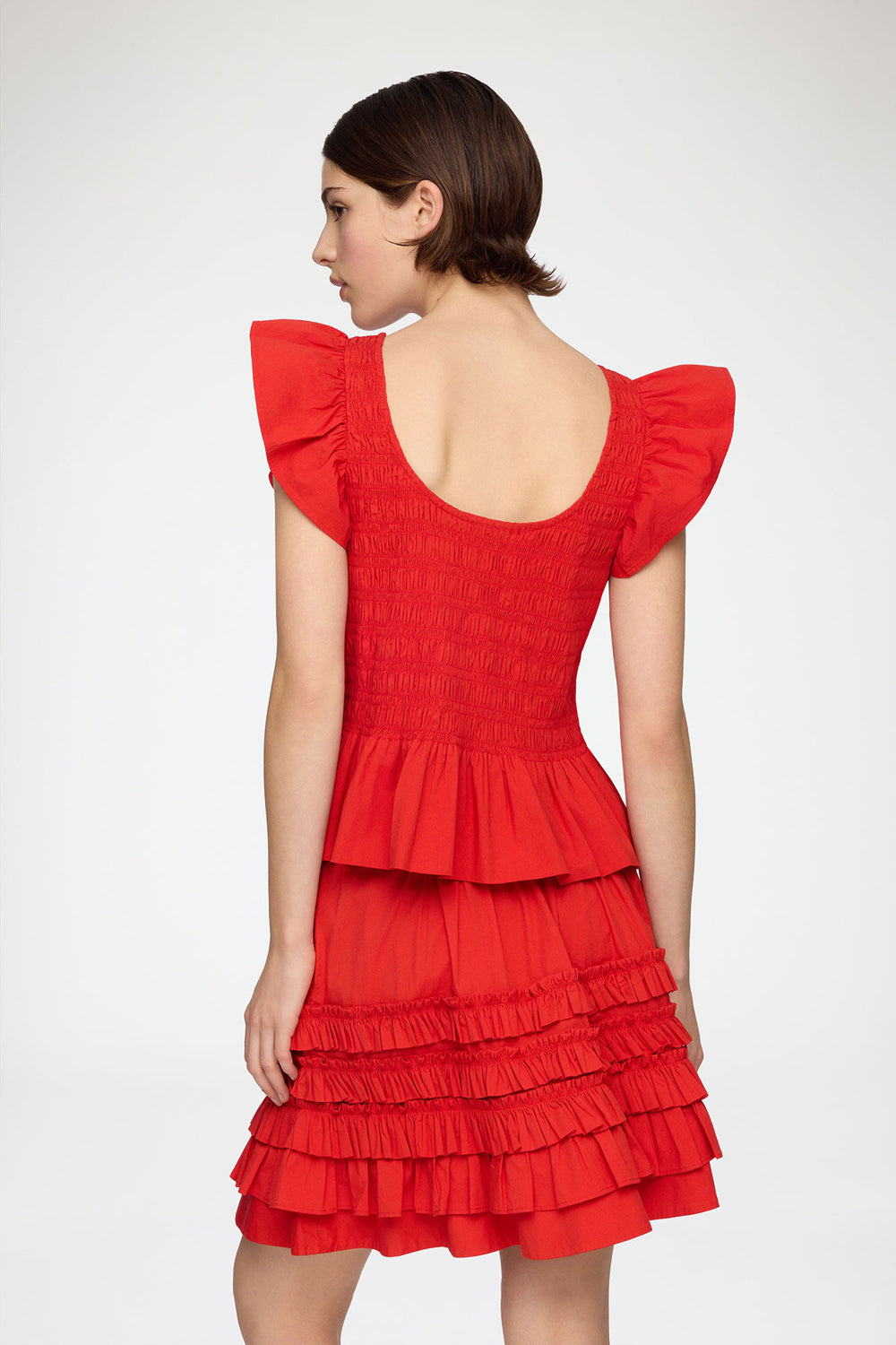 GANNI Outlet Top in Smocked Cotton