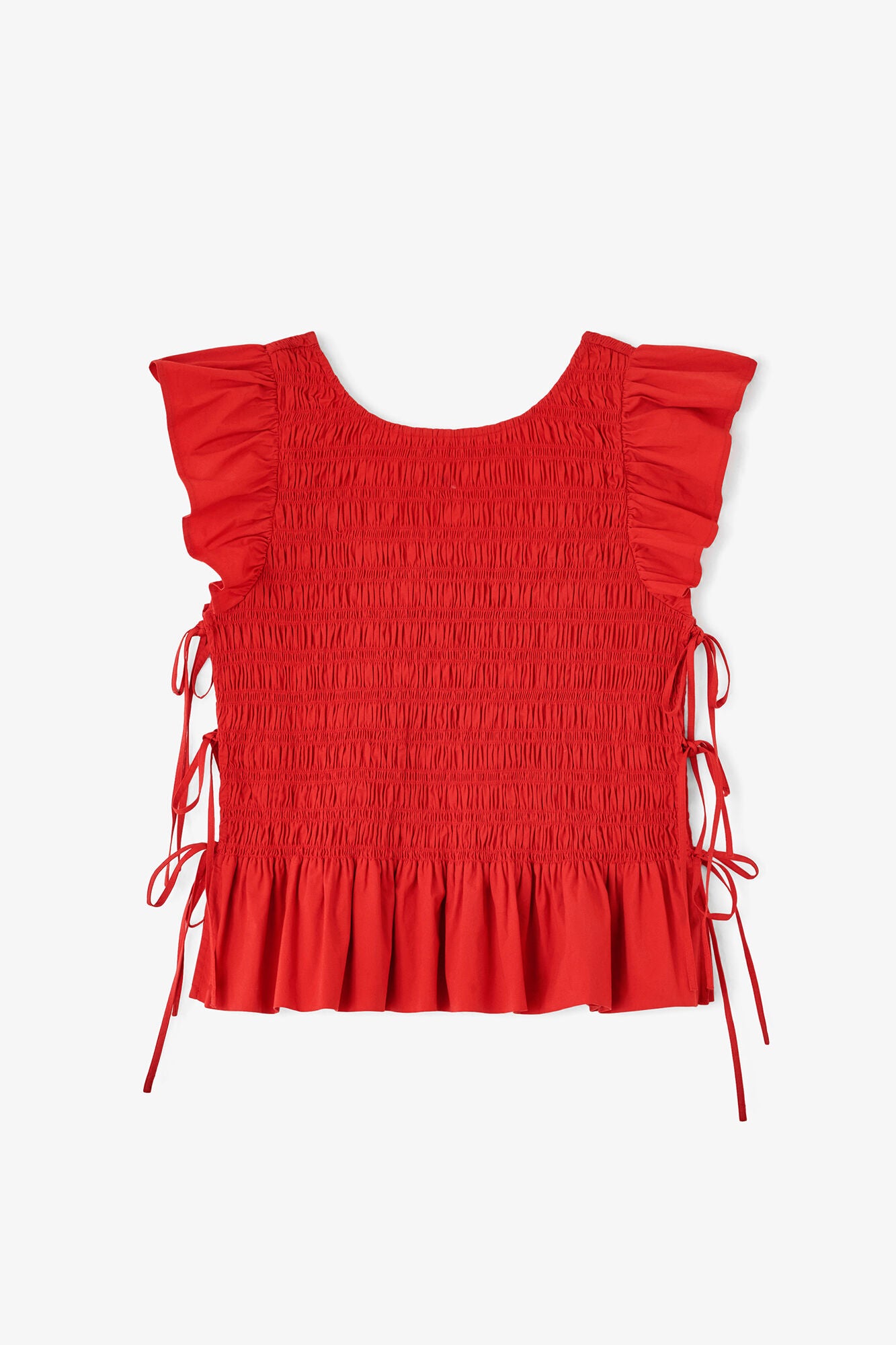 GANNI Outlet Top in Smocked Cotton