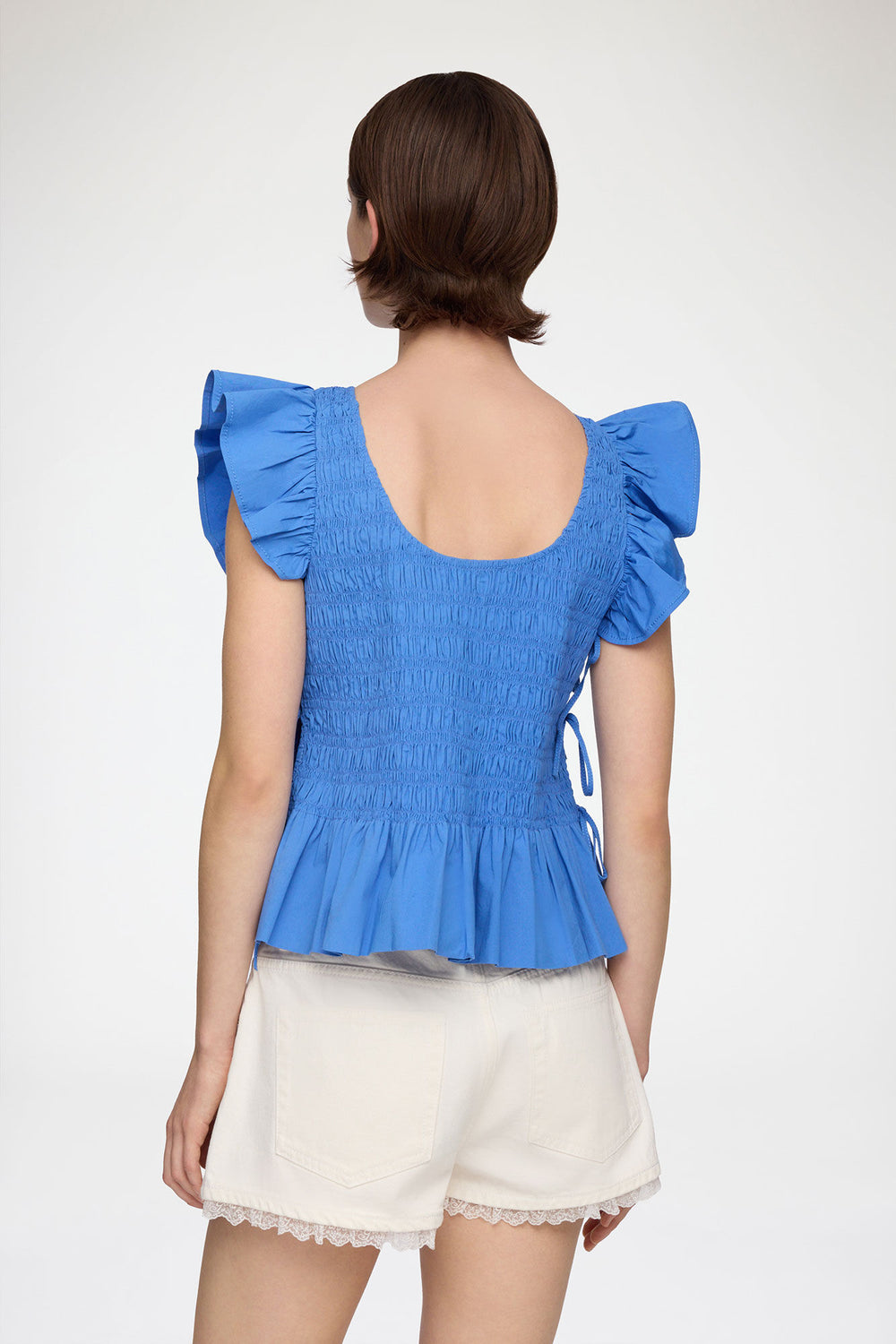 GANNI Hot Sale Top in Smocked Cotton