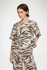 GANNI New Top in Zebra Denim