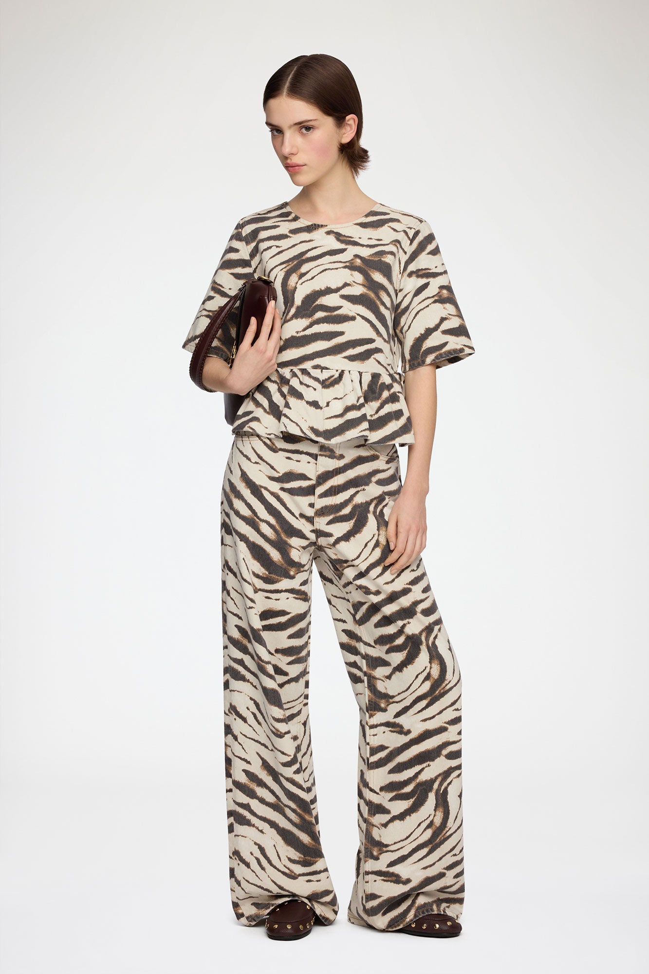 GANNI New Top in Zebra Denim