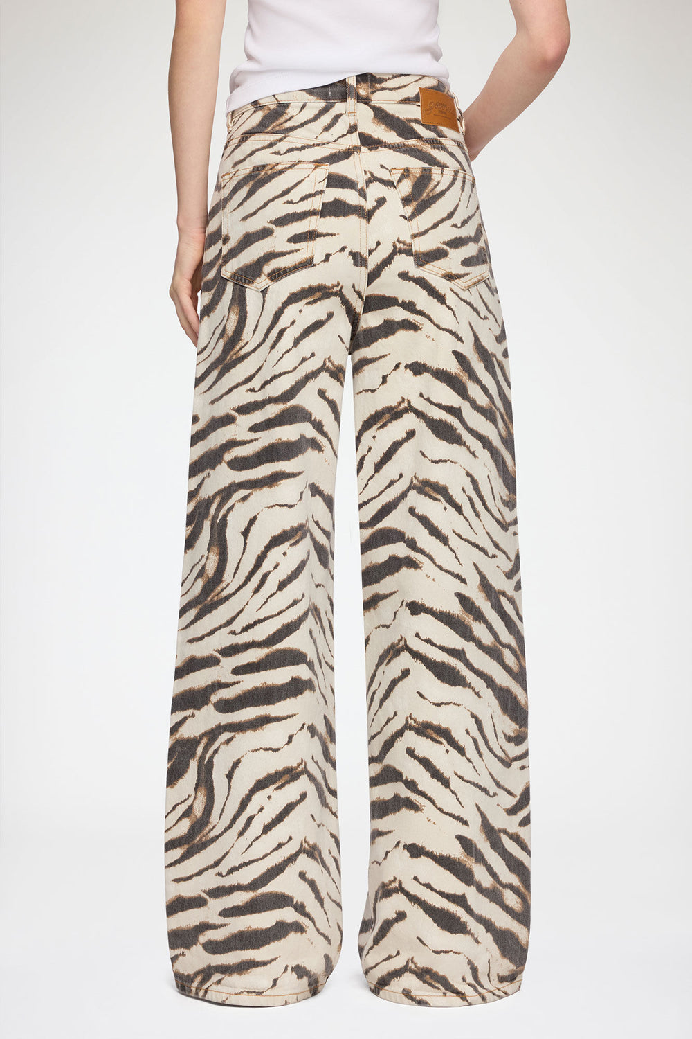 GANNI Sale Lari Wide Jeans in Zebra Denim
