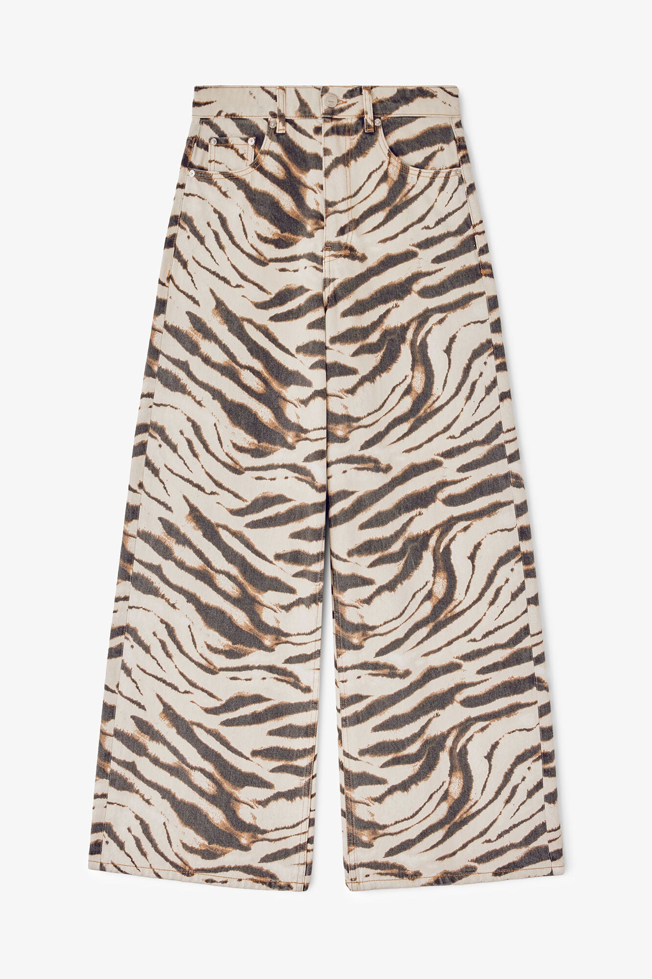 GANNI Sale Lari Wide Jeans in Zebra Denim