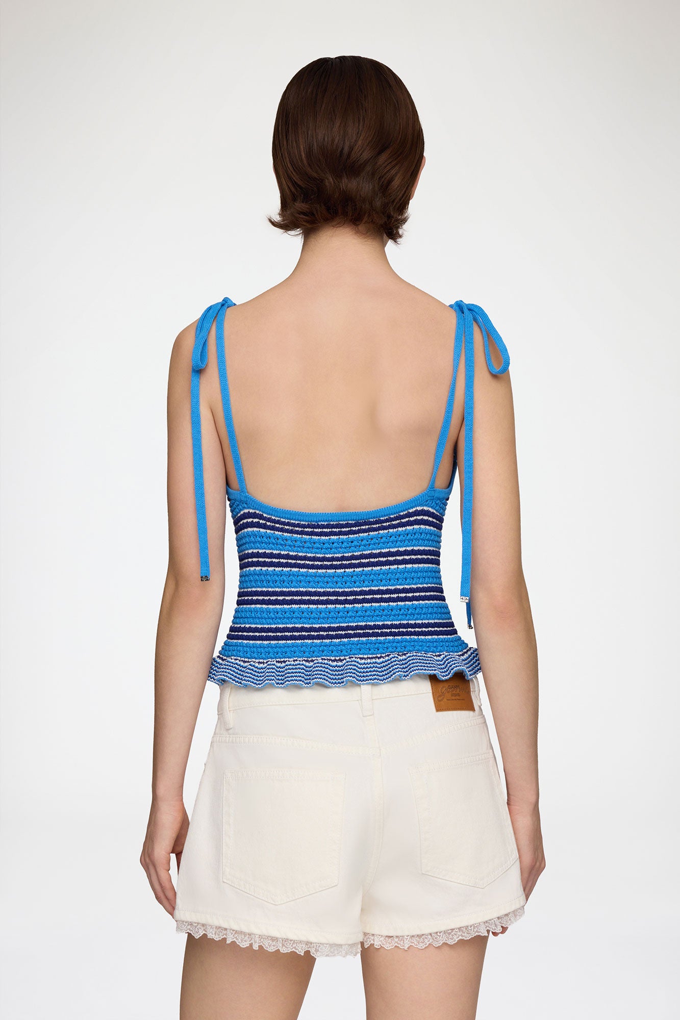 GANNI For Sale Top in Striped Pointelle