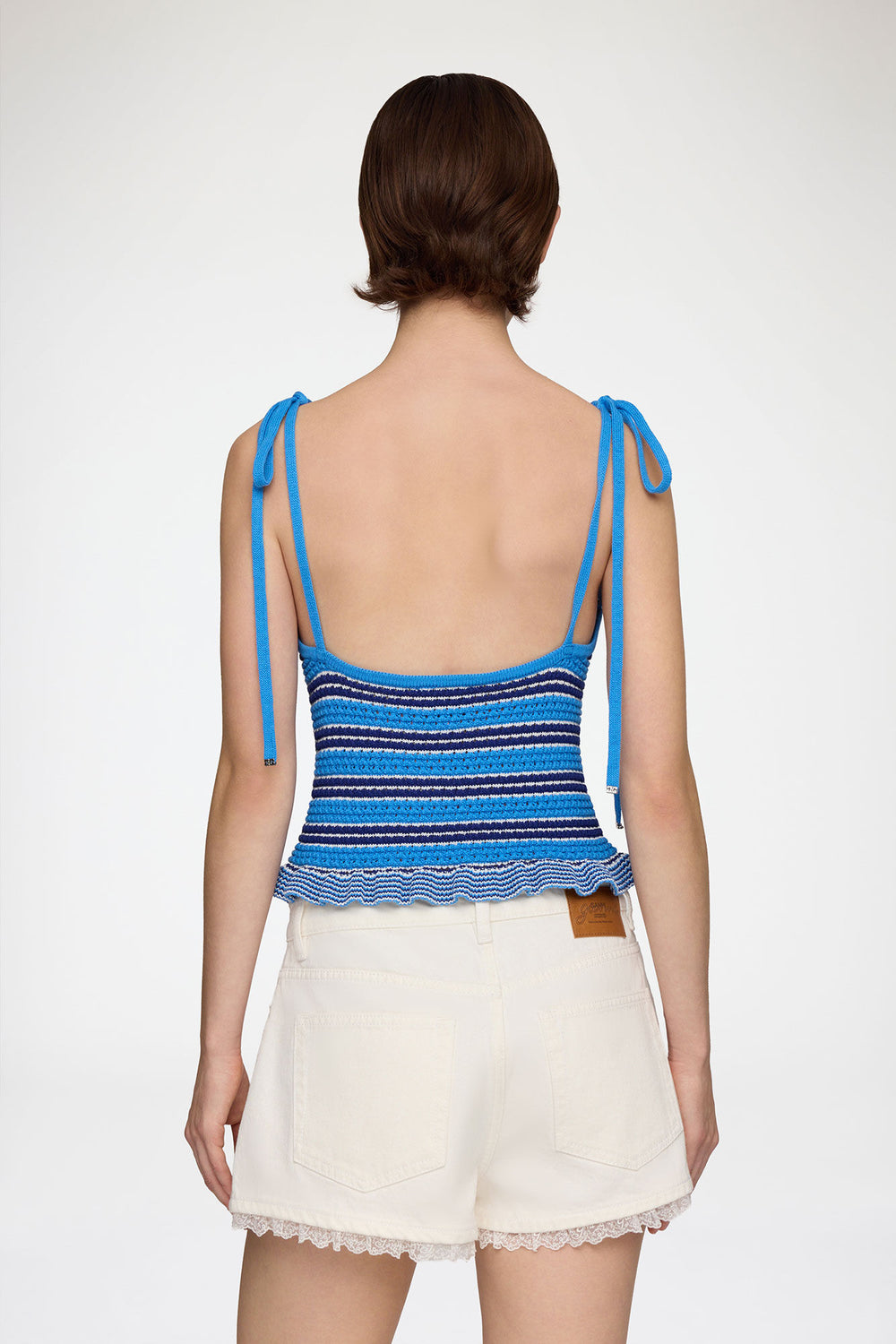 GANNI For Sale Top in Striped Pointelle