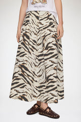 GANNI Outlet Skirt in Zebra Cotton
