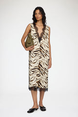GANNI Hot Sale Dress in Zebra Satin