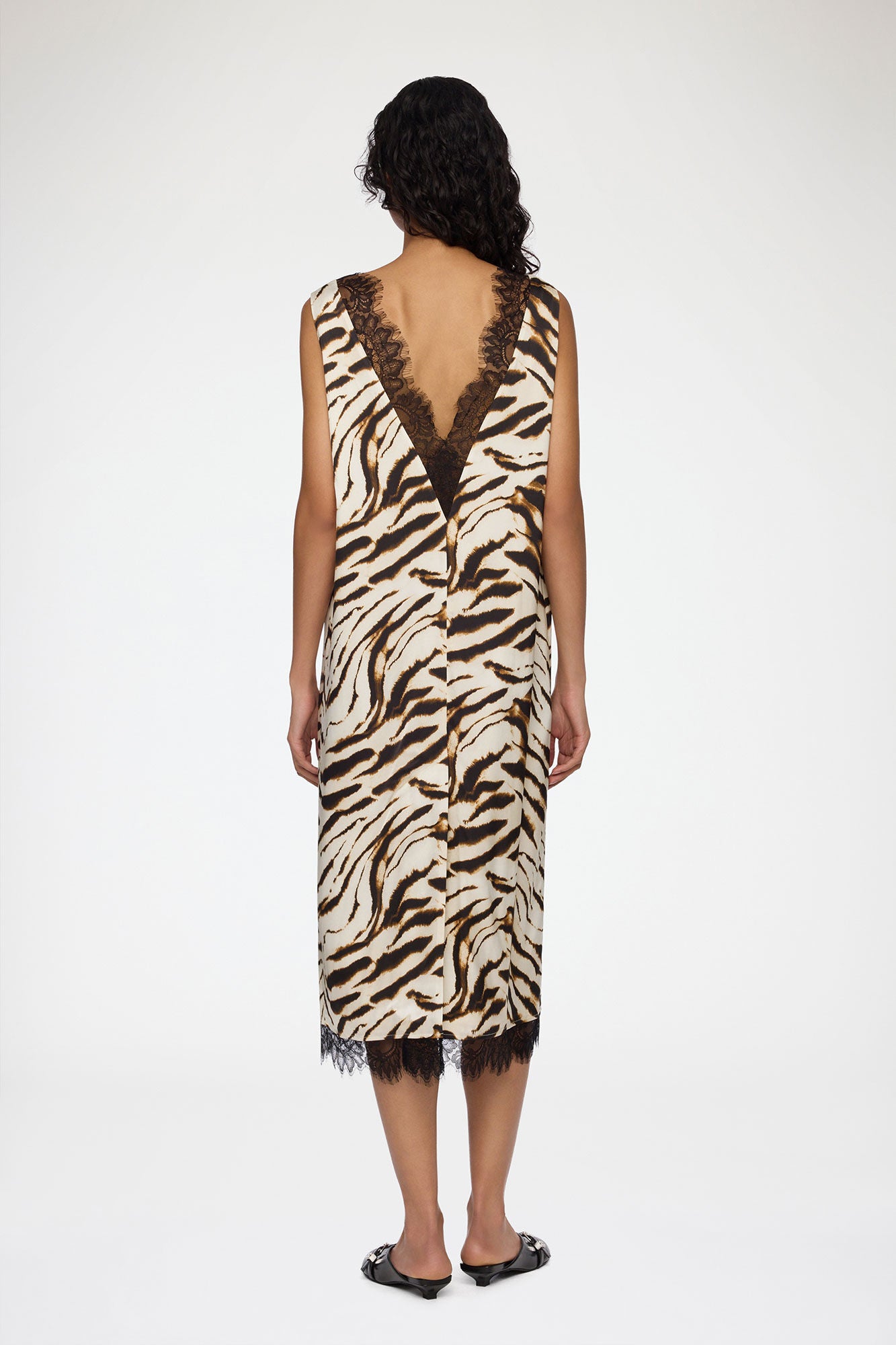 GANNI Hot Sale Dress in Zebra Satin