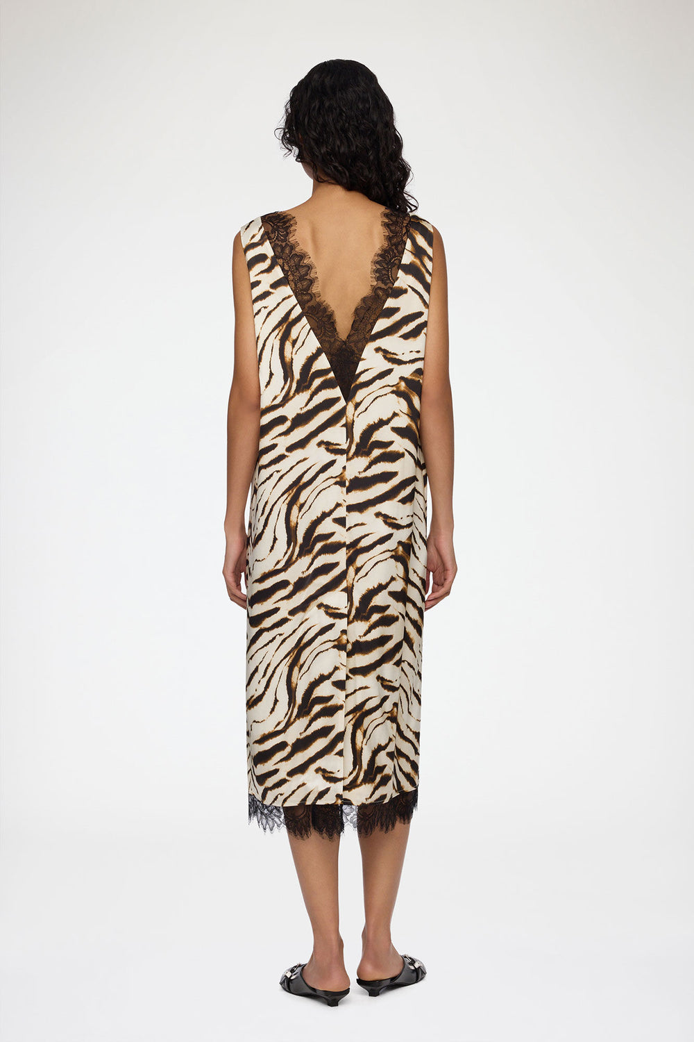 GANNI Hot Sale Dress in Zebra Satin