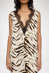 GANNI Hot Sale Dress in Zebra Satin