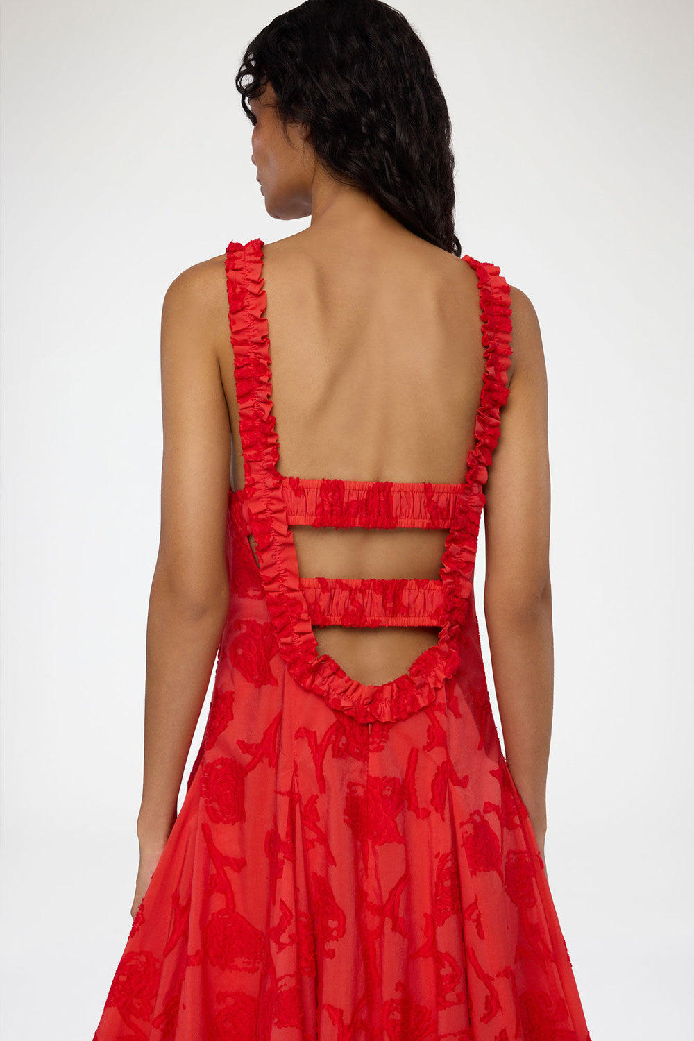 GANNI New Dress in Red Fil Coupe