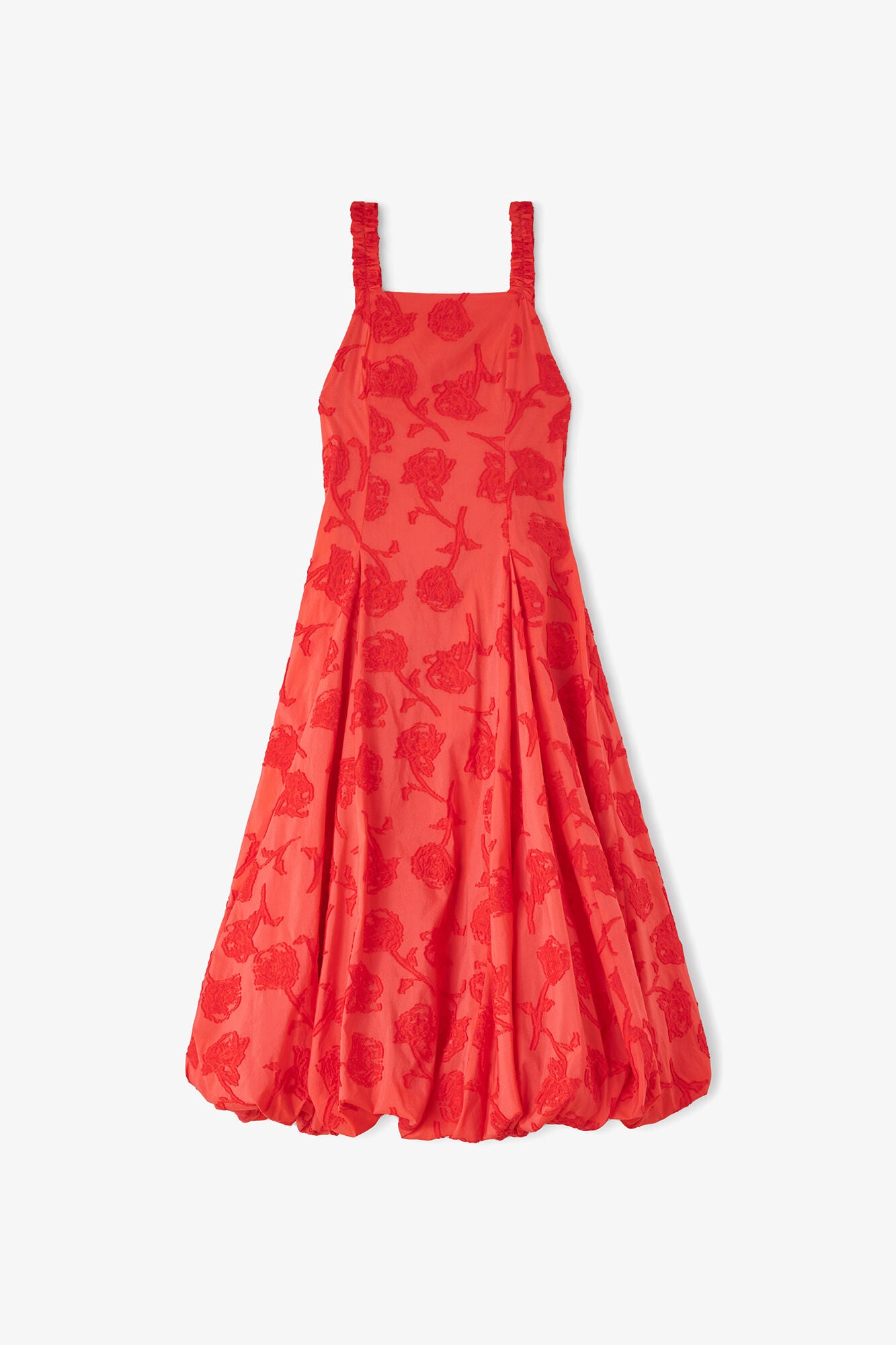 GANNI New Dress in Red Fil Coupe