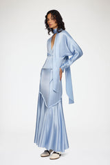 GANNI us Long Skirt in Blue Satin