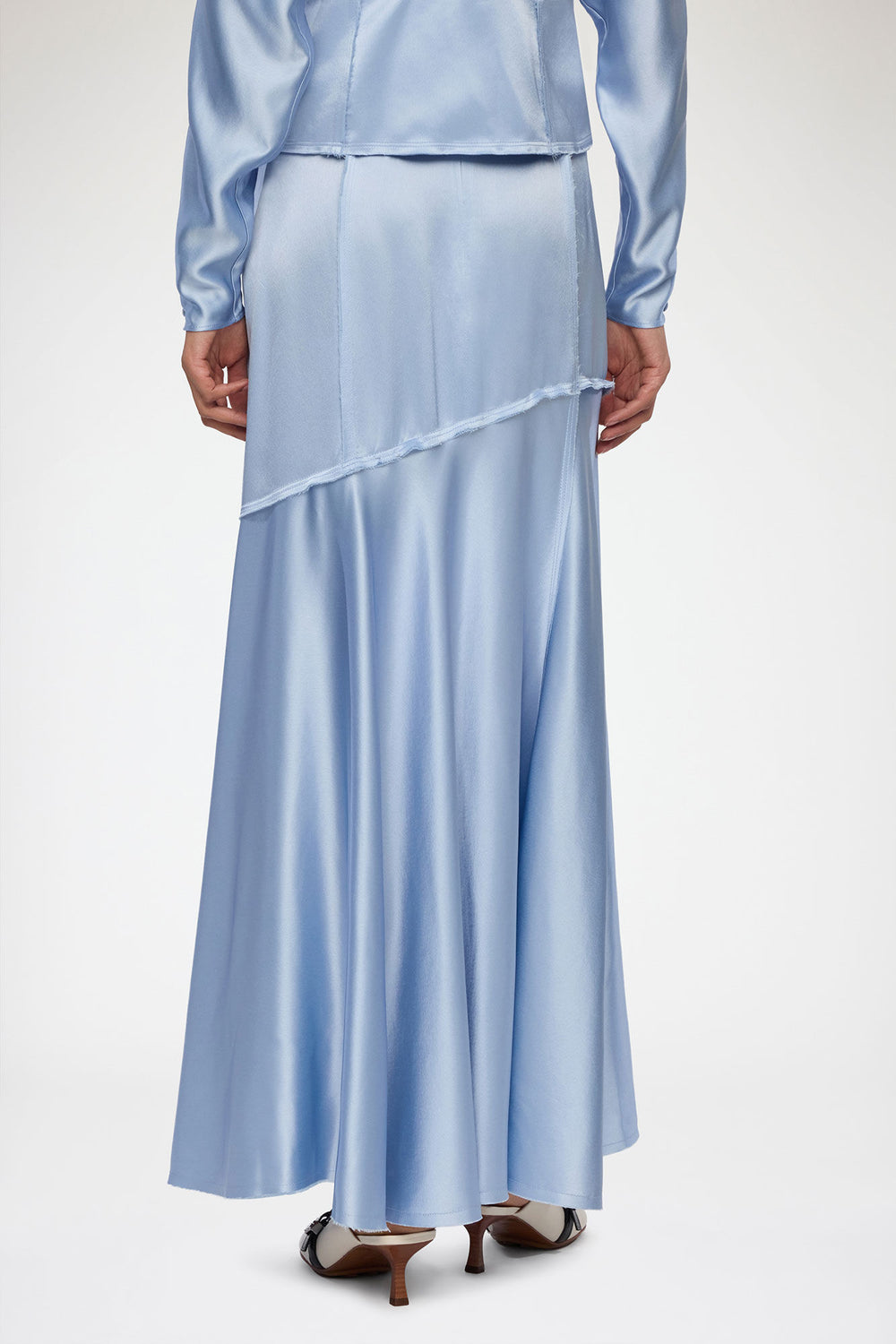 GANNI us Long Skirt in Blue Satin