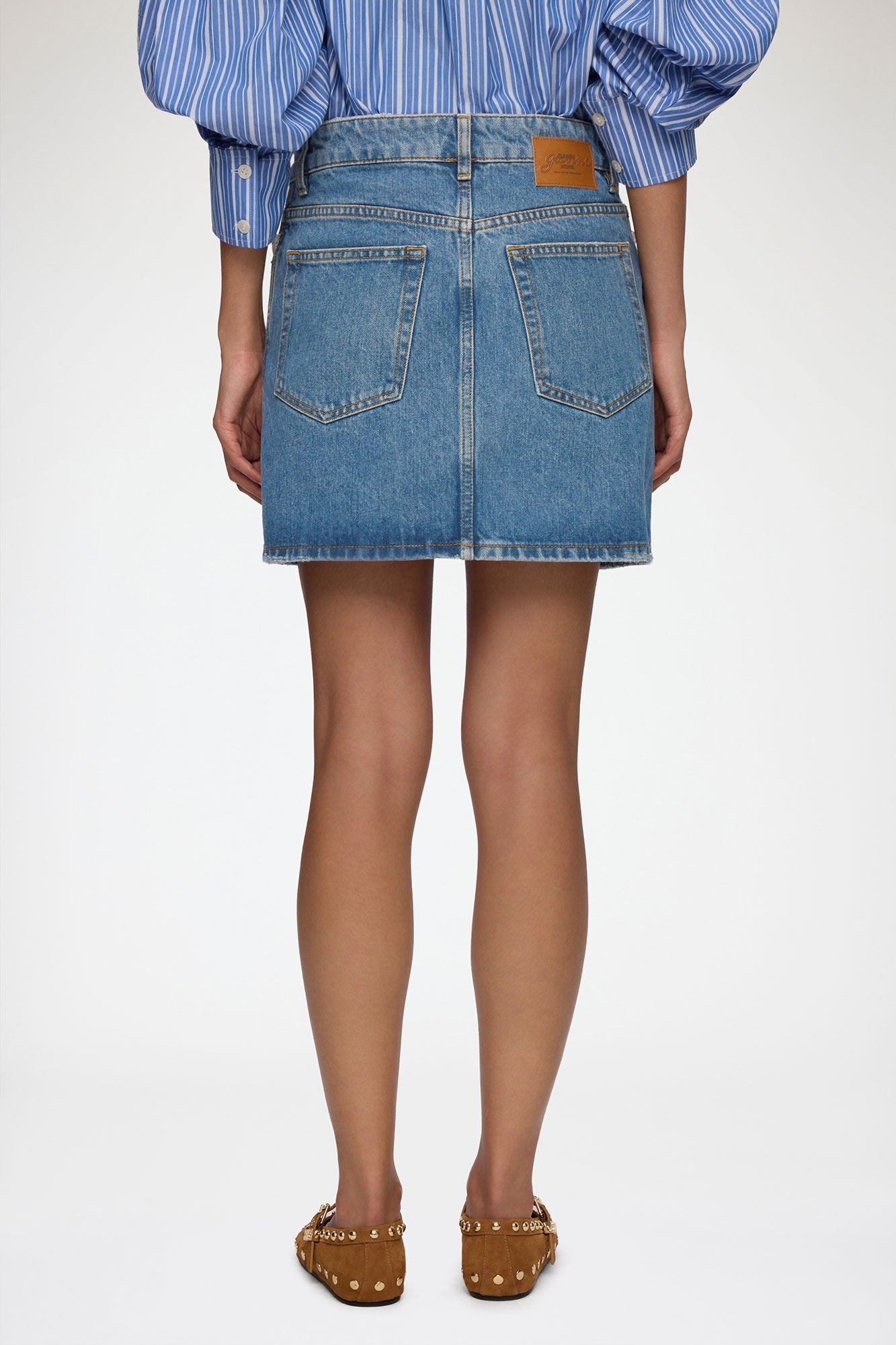 GANNI Online Skirt in Rigid Denim