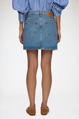GANNI Online Skirt in Rigid Denim