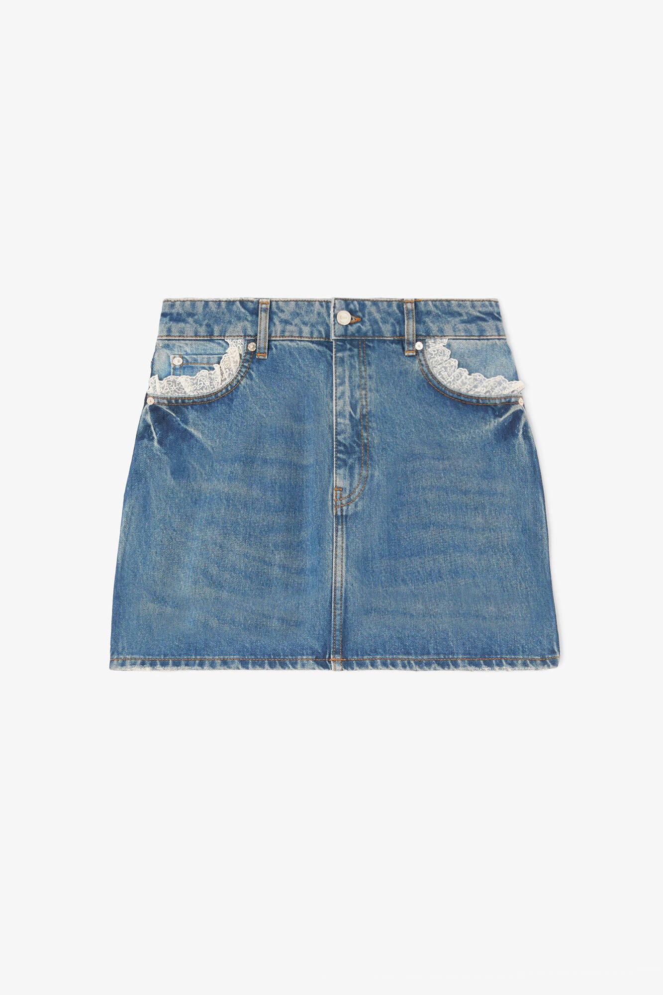 GANNI Online Skirt in Rigid Denim